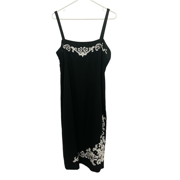 Yves Cossette Depeche Linen blend Embroidered Dress Size 12 - Picture 1 of 15